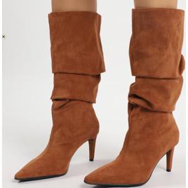 Bota feminina slouchy - marrom