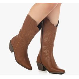 Botas Femininas Texana Rodeio Country Cano Alto Bico Fino