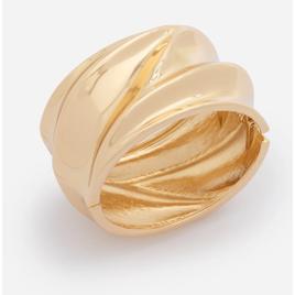 Bracelete Rígido em Metal com Formato Orgânico Dourado