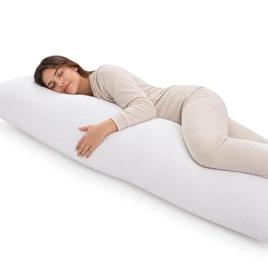 Brambila Travesseiro de Corpo Gigante Matelado Premium, Branco, Macio, 140x40