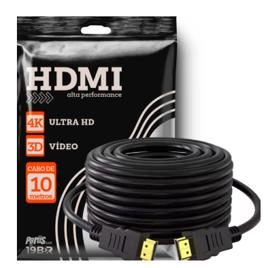 Cabo Hdmi 10m Metros 4k 3d Full Hd Blindado Premium Tv Pc