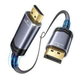 Cabo HDMI  4K @240Hz, 8K @60Hz 48 Gbps, Revestimento de Alumínio Nylon Trançado - 3 Metros