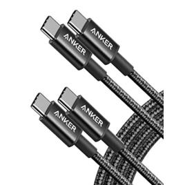 Cabo Usb Tipo C para Tipo C Anker (1,0m, Kit com 2), 100w PD Carga Súper Rápida
