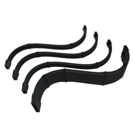 Cabos Extensores Sleeved Rise Mode, 30cm, Banhado a Ouro, Preto