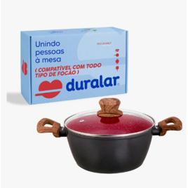 Caçarola Cerâmica Antiaderente 2.3L Duralar Red Marble p/ Indução