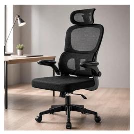Cadeira de Escritório Ergonômica Suporte Lombar Independente Ajustável Tela Respirável Encosto de Cabeça Regulável Altura Ajustável Resistente Premium