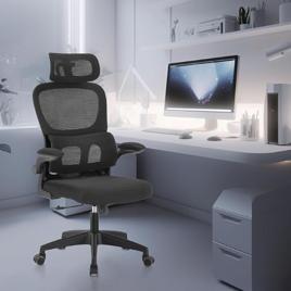 Cadeira de Escritório | Design Ergonômico com Suporte Lombar Independente, Malha Respirável, Encosto de Cabeça Ajustável