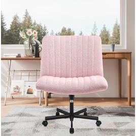 Cadeira de Escritório Python Fly Leisure, Assento Extra Grande e Largo em Tecido (Rosa)