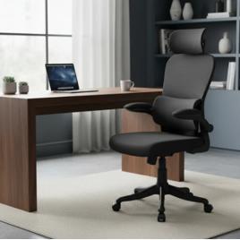 Cadeira Home Office Escritório Ergonômica Genebra B500 Luvinco Cor Preto Com Suporte Lombar Estofado Mesh
