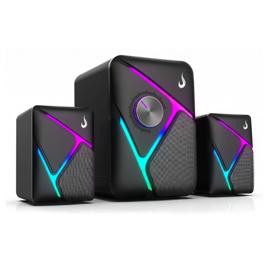 Caixa De Som Gamer Rise Mode Nebula, Rainbow, 3.5mm, 5W + 2x3W, Preto