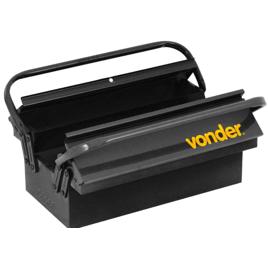 Caixa Metálica Sanfonada Para Ferramentas Com 3 Gavetas 40 Cm X 19 Cm X 16 Cm Vonder