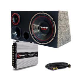 Caixa Trio Bomber Detoner Som Automotivo Completo + Taramps