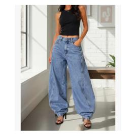 Calça Jeans Feminina Mom Balão Barrel Baggy Novo Lançamento