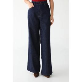Calça Jeans Lança Perfume Wide Leg Lisa Azul