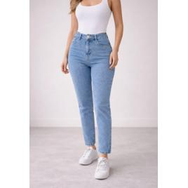 Calça Jeans Mom Stillger Feminina Cintura Alta Cor Clara