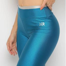 Calça Legging Fitness Academia Cós Alto Azul Morena Rosa