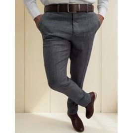 Calça Social Masculina Slim Microfibra Mescla