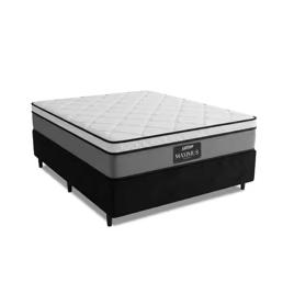Cama Box Casal Colchão Gazin Maximus Molas Ensacadas 138x188x62cm Cinza / Preto - Suporta até 120Kg por Pessoa