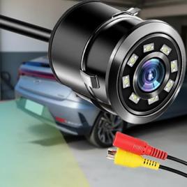 Câmera de Ré Automotiva HD 720p com Visão Noturna IR 8 LEDs – Lente Grande Angular 170° à Prova d’Água IP67 – Câmera Traseira Universal 12V