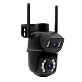 Câmera IP Sem Fio de Segurança Externa HD 3MP, Câmera de Visão Noturna Infravermelha WiFi - Preto