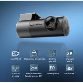 DDPAI Mini Pro Uber Câmera Veicular 2K Ângulo de 140° Dash Cam Wi-Fi Visão Noturna Monitoramento 24h