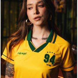 Camisa Brasil 1994 Retrô Feminina - Amarelo