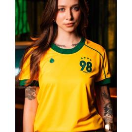 Camisa Brasil 1998 Retrô Feminina - Amarelo