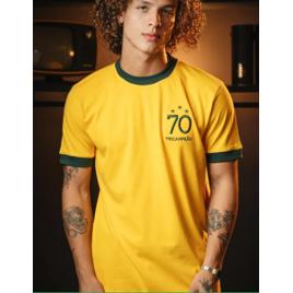 Camisa Brasil Retrô 1970 Amarelo Masculina