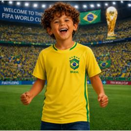 Camisa Do Brasil Infantil Camiseta Dryfit