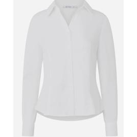 Camisa em Tricoline Estruturada com Barra Arredondada Branco