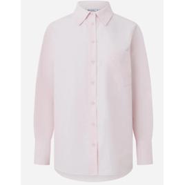 Camisa Oversized em Tricoline Toque Empapelado Rosa