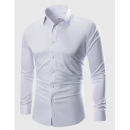 Camisa Social Slim Masculina Fibra De Bambu Com Elastano