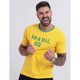 Camiseta Do Brasil Masculina Copa 2026 Amarela Verde
