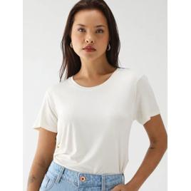 Camiseta Dudalina Reta Lisa Off-White