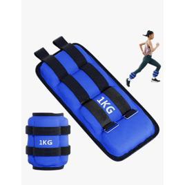 Caneleira de Musculação Peso 2kg Awvuq Azul com Velcro Ajustável para Tornozelo