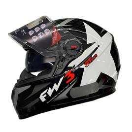 Capacete Integral FW3 GTX Preto e Branco Estrela para Adultos