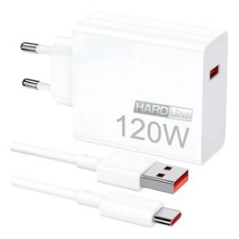 Carregador Celular 120w Compatível com Xiaomi Poco X5 X6 X7 Pro Xiaomi - Cabo Tipo C