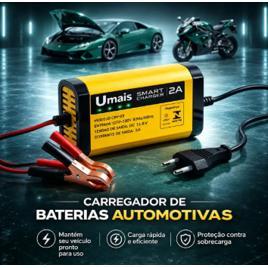 Carregador De Bateria Automotiva Inteligente 12v Portátil Bivolt 110/220v