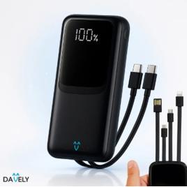 Power Bank 20.000mAh 22.5W Carga Rápida Com Display - Marca Davely