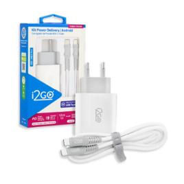 Carregador Turbo 1 Saída Usb-c 20w + Cabo Usb-c I2go 1,5m Cor Branco