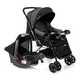 Carrinho De Bebê Cosco Kids, Travel System Reverse, Preto Rajado