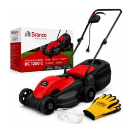 Carrinho De Cortar Grama Elétrico Branco 1200w + Saco Coletor