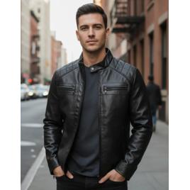 Casaco Couro Masculino Slim Resistente