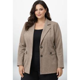 Casaco Sobretudo Plus Size Blazer Social Quentinho Inverno