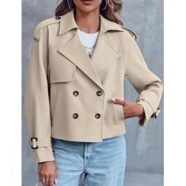 Casaco Trench Coat Feminino Curto Utcoco
