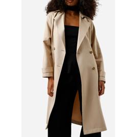 Casaco trench coat midi feminino bege
