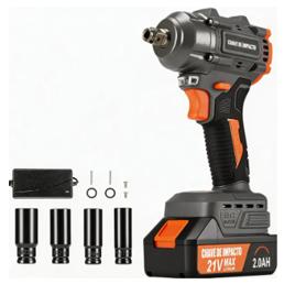 Chave De Impacto A Bateria 21v 1/2 Bivolt Com Acessórios
