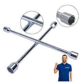 Chave De Roda Cruz Estrela 4 Bocas 17mm 19mm 21mm 23mm Aço Universal