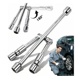 Chave De Roda Cruz Dobrável 4 Bocas 17/19/21/23mm Aço