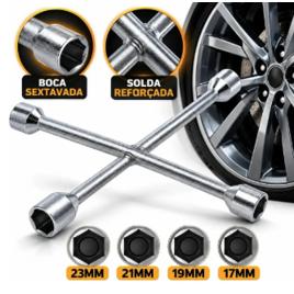 Chave De Roda Cruz Estrela 17mm 19mm 21mm 23mm Aço Universal